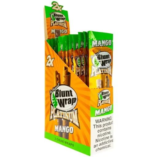 BLUNT WRAP PLATINUM CONTAINS 25 POUCHES OF 2 CIGAR